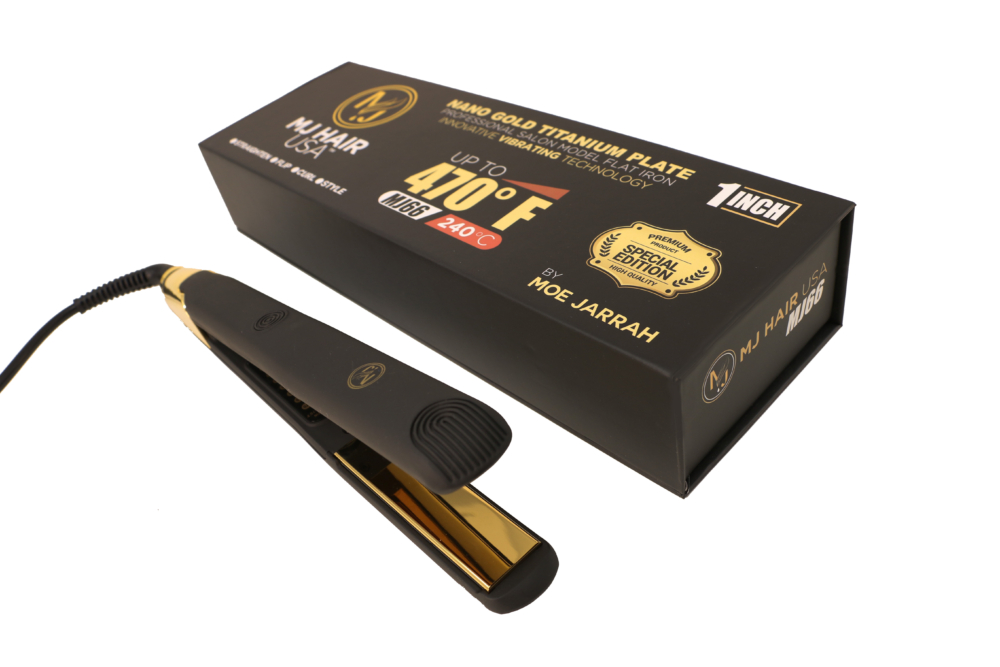 MJ Hair Flat Iron 1inch Nano Gold Titanium Plate